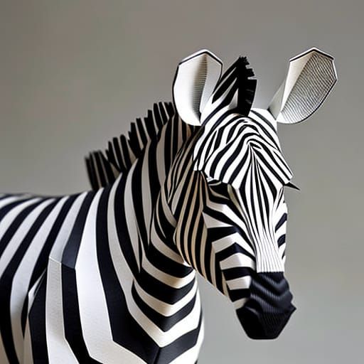 Elegant Origami Zebra Paper Art in Macro