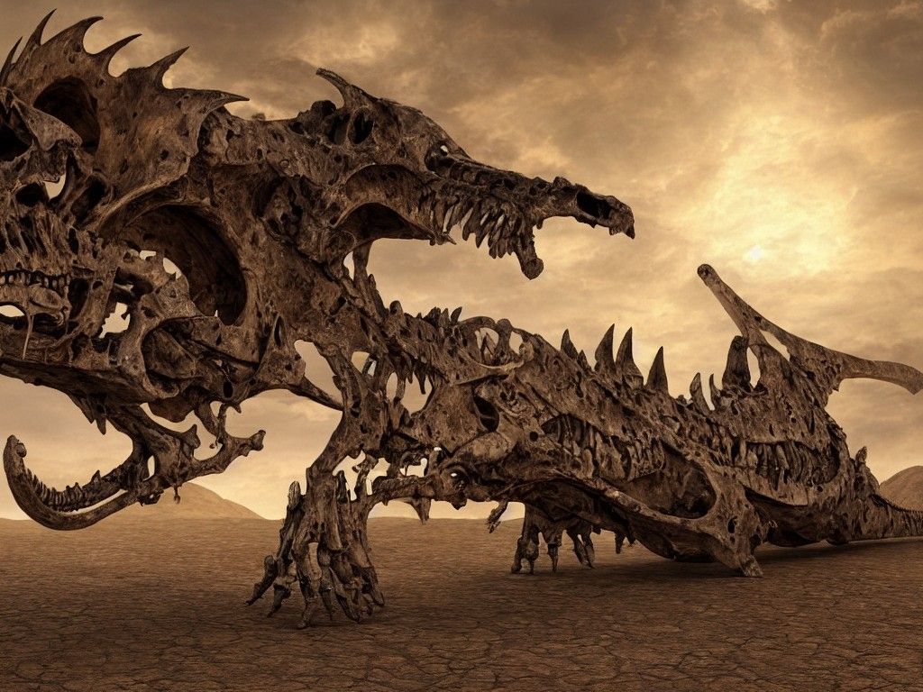 Dinosaur Bone Galleon Ship Stranded in Desert