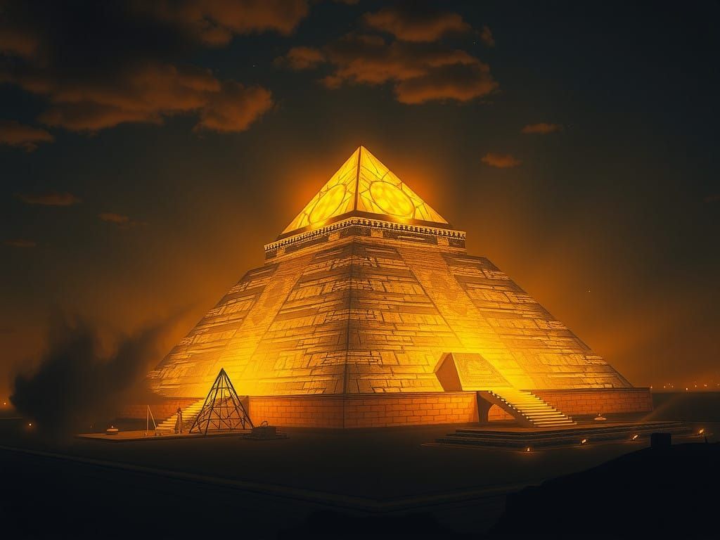 Spectral Ancient Pyramids Shine with Ethereal Light