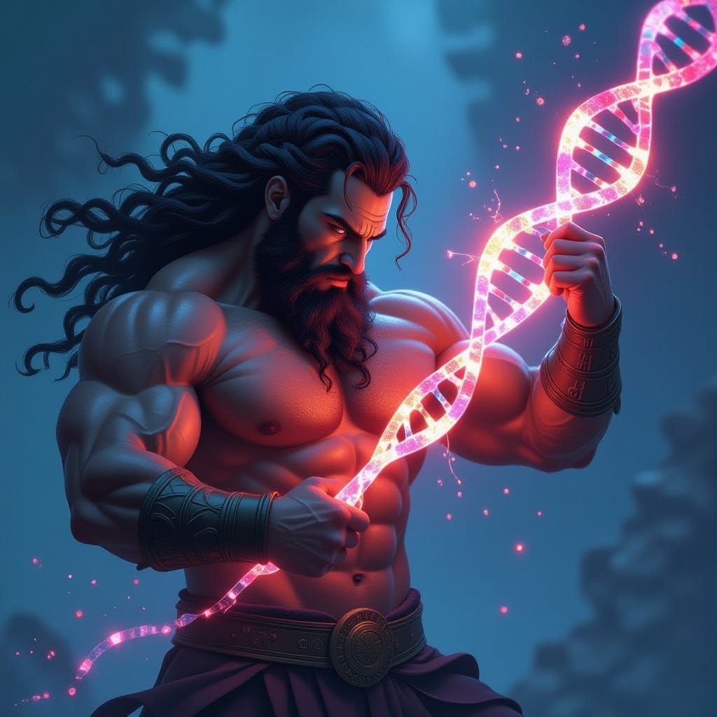 Samson's Might Shatters Glowing DNA Strand in Hyperrealistic...