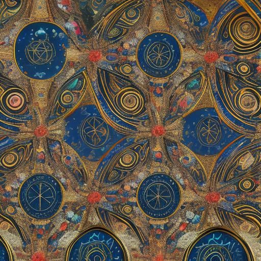 Psychedelic Fractal Landscape: Vivid Oil Painting