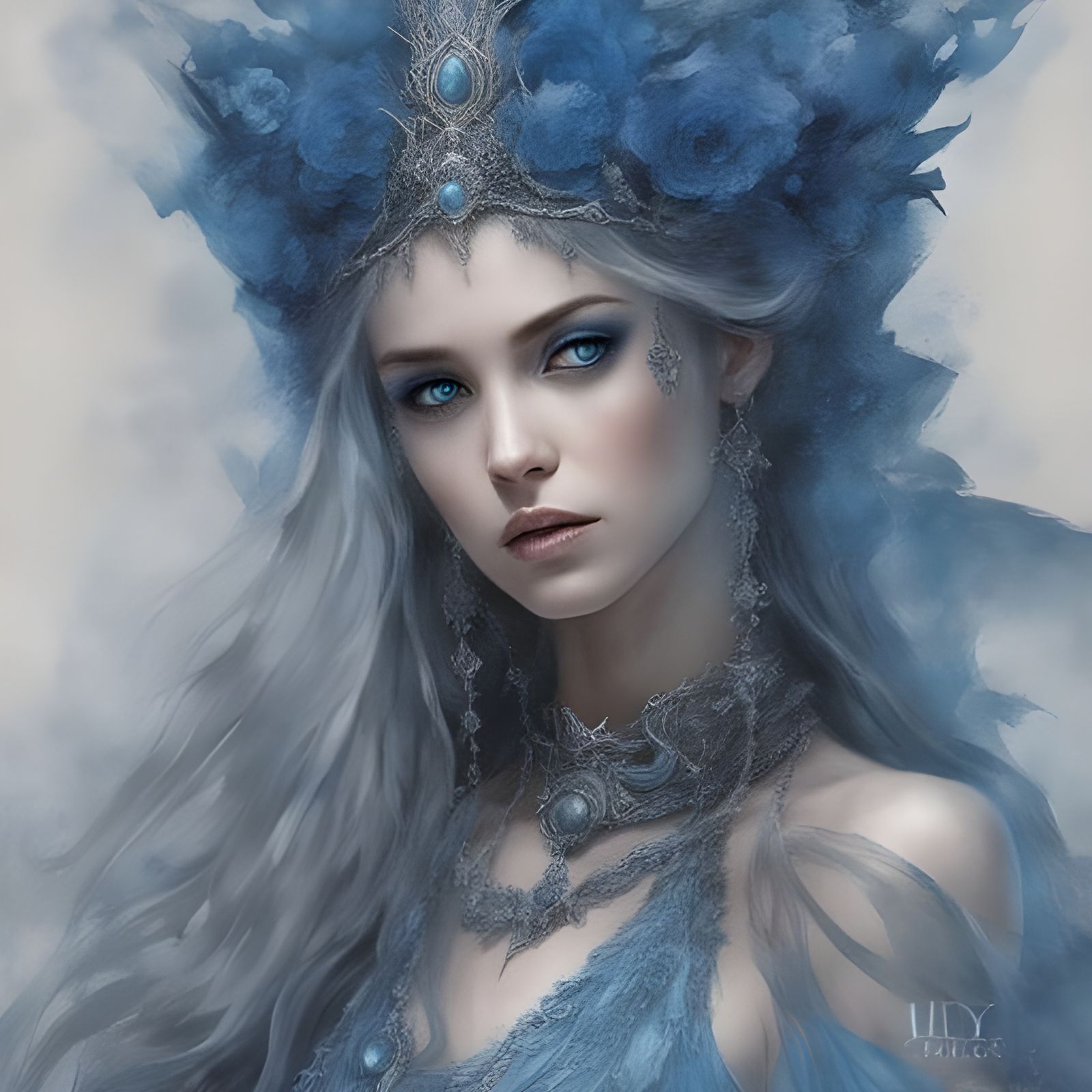 Beautiful Gothic Queen in Fantasy Art Style