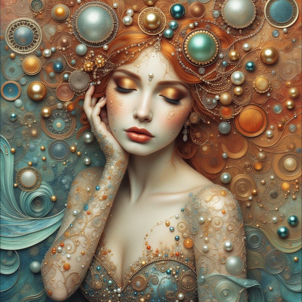 Elegant Princess in Oil, Dry Brush Style