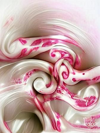 Swirling Pink and White Abstract Design