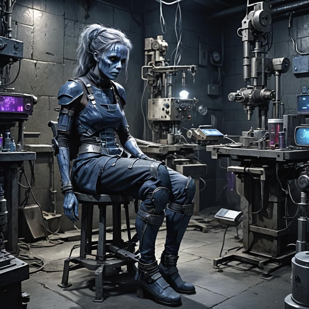 Dark Fantasy Reanimation Art in Beksiński Style