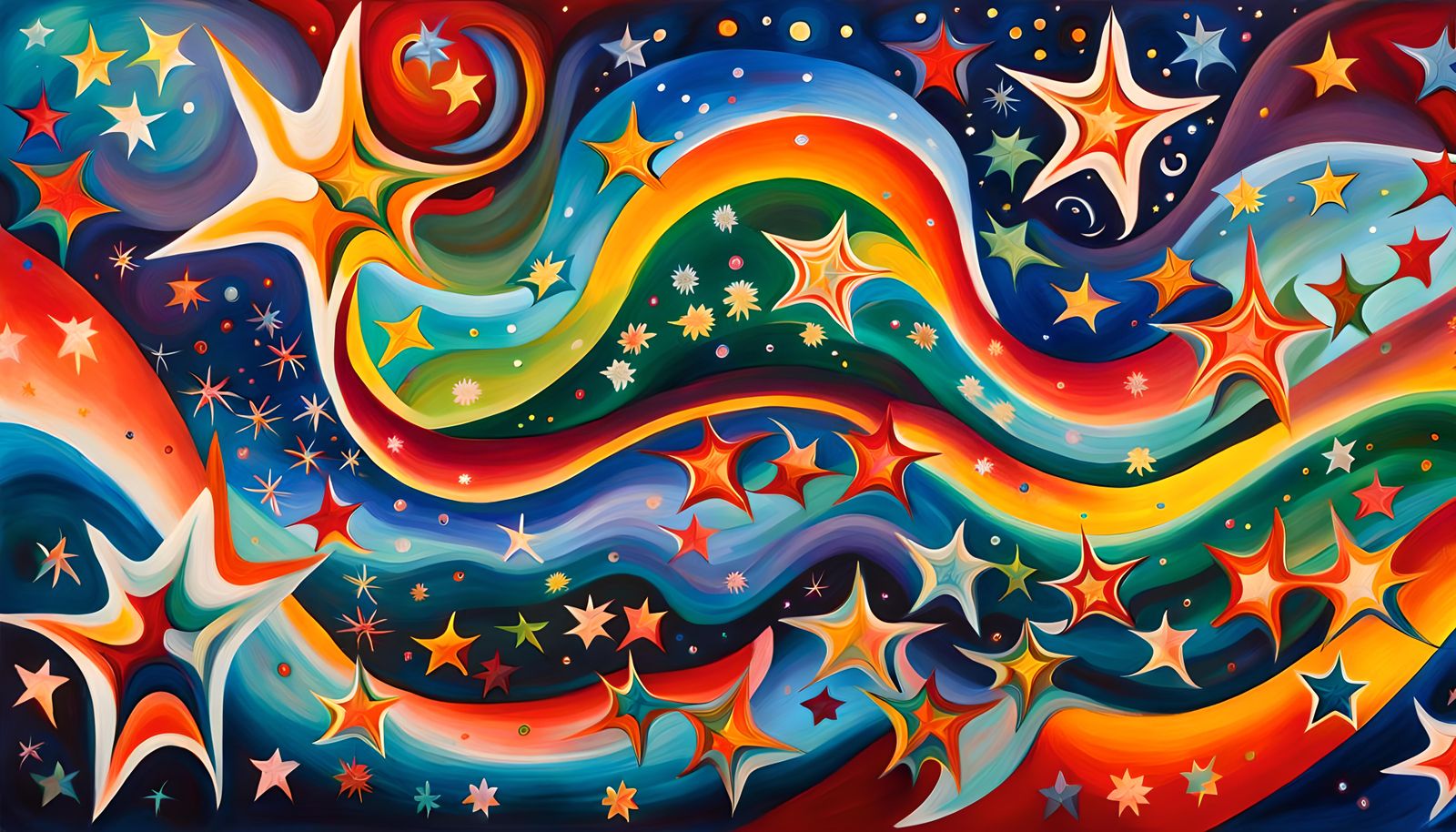 Iridescent Stars Formed from Cosmic Energy in Aboriginal Sty...