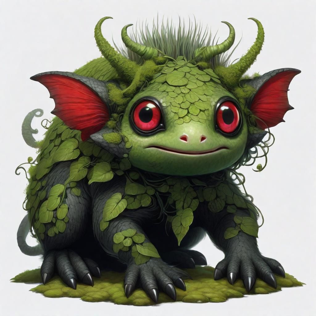 Mossy Vine Creature in Fantasy Style
