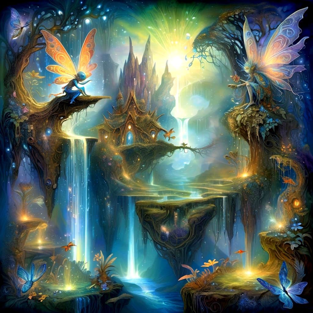 Ethereal Fairy in Alien Jungle on Floating Islands