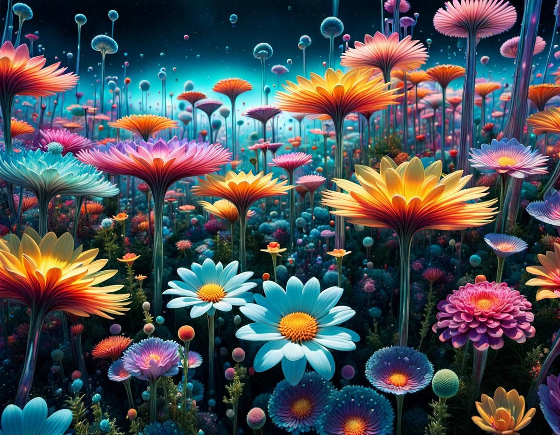 Holographic Flowers in Microscopic Alien World