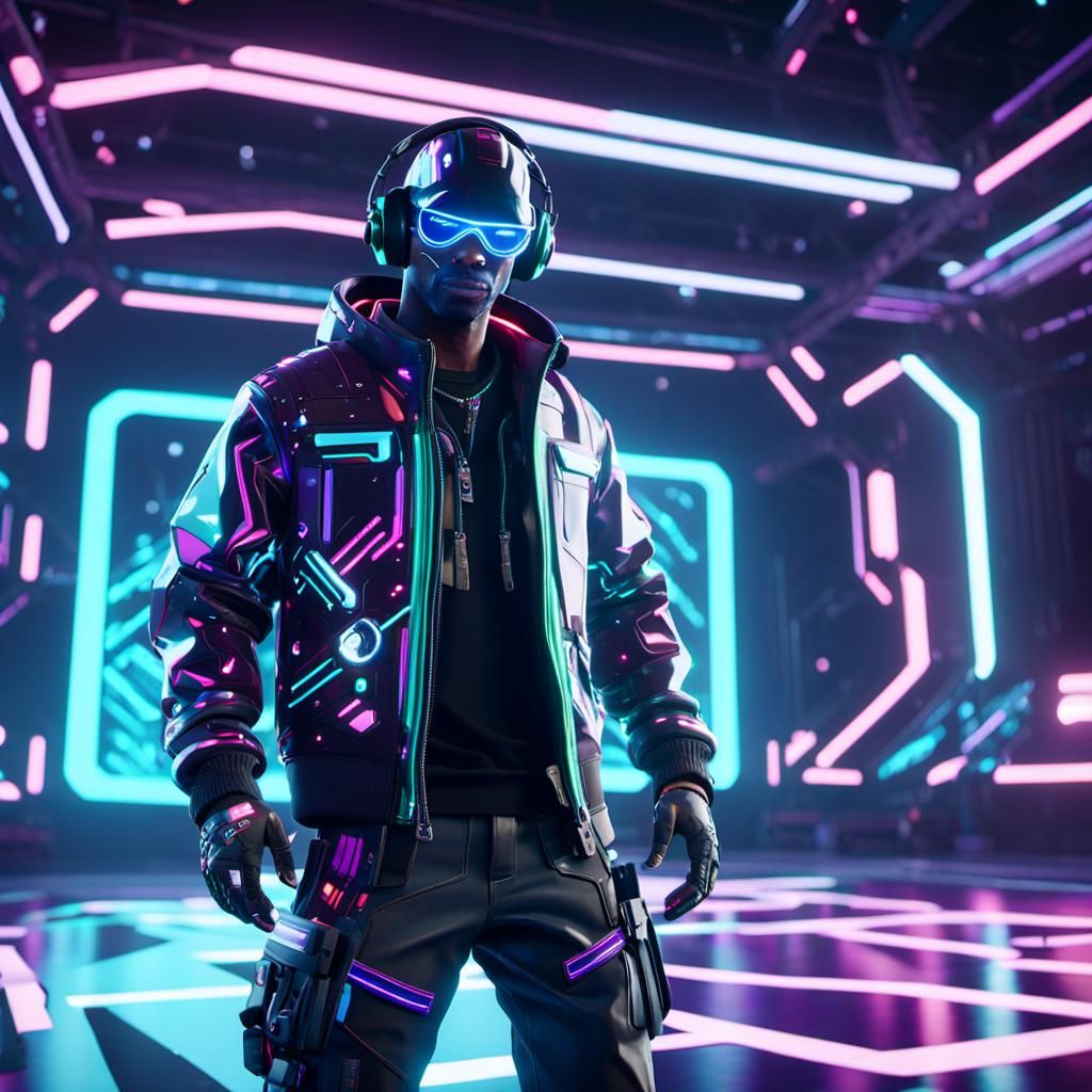 Travis Scott in Futuristic Fortnite Arena