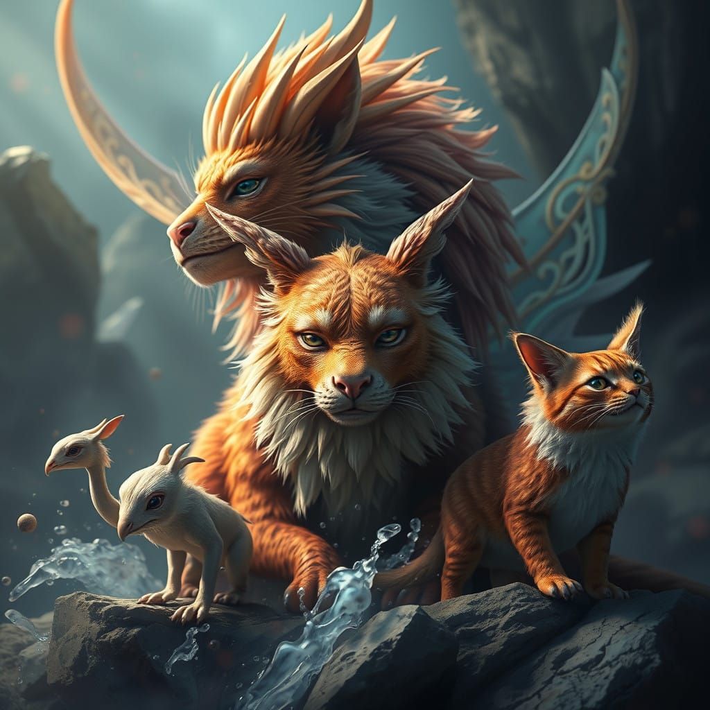 Surreal Fantasy Realm of Wondrous Creatures