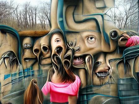 Surreal Graffiti Mural: AI-Generated Art