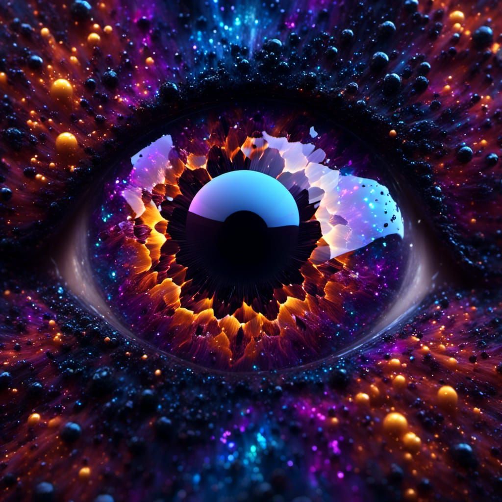Holographic Crystal Dragon Eye with Galaxy Liquid