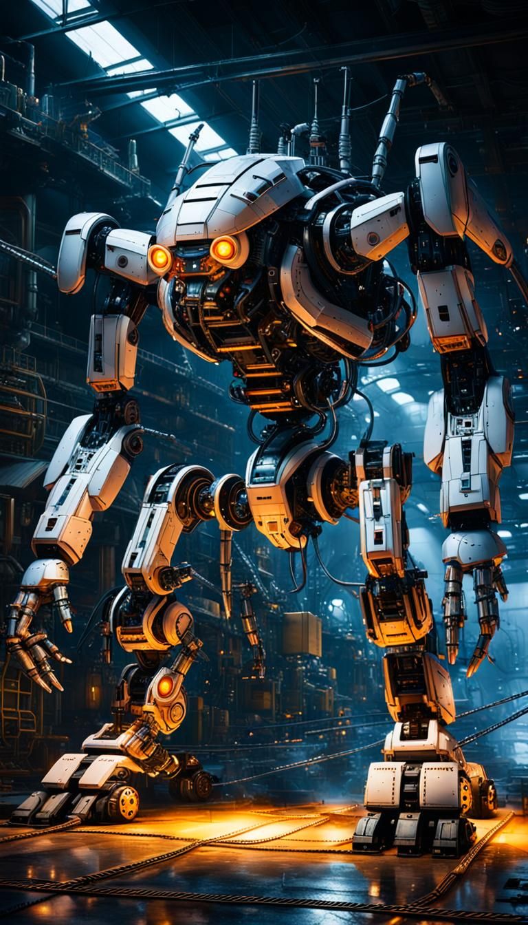 Robotic Mecha Ant in Industrial Sci-Fi Style