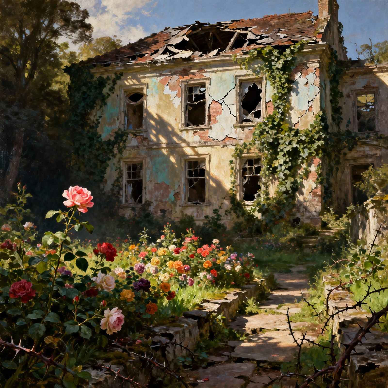 Wild Rose Garden at Derelict Manor