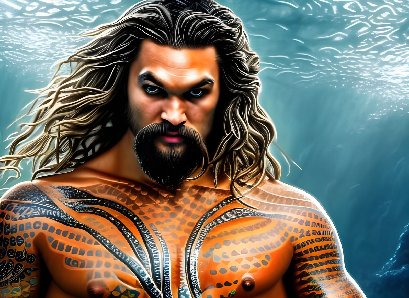 Hyperrealistic Aquaman Portrait in Atlantis