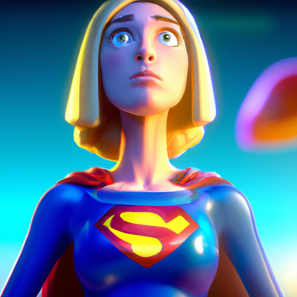 Supergirl: Pixar-Style 3D Digital Art