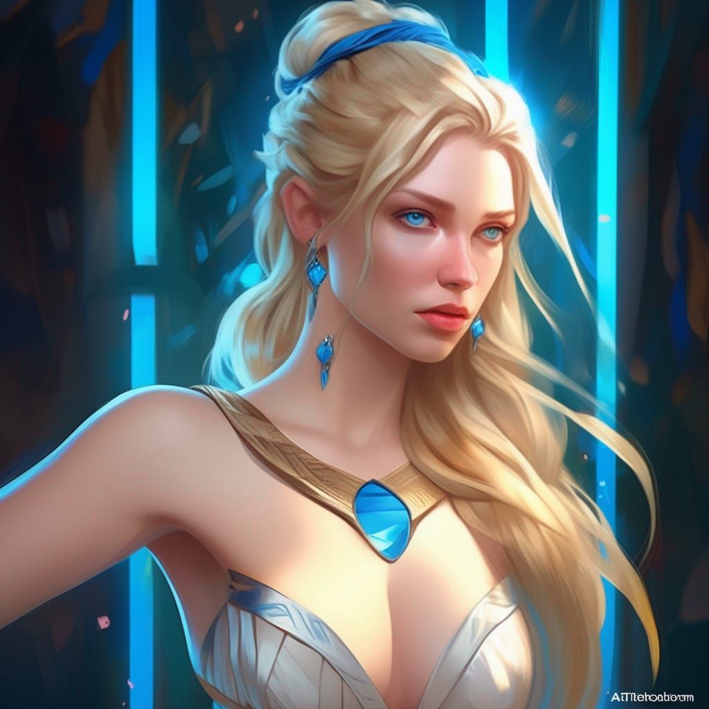 Young Amazon Portrait in Hyperdetailed Style