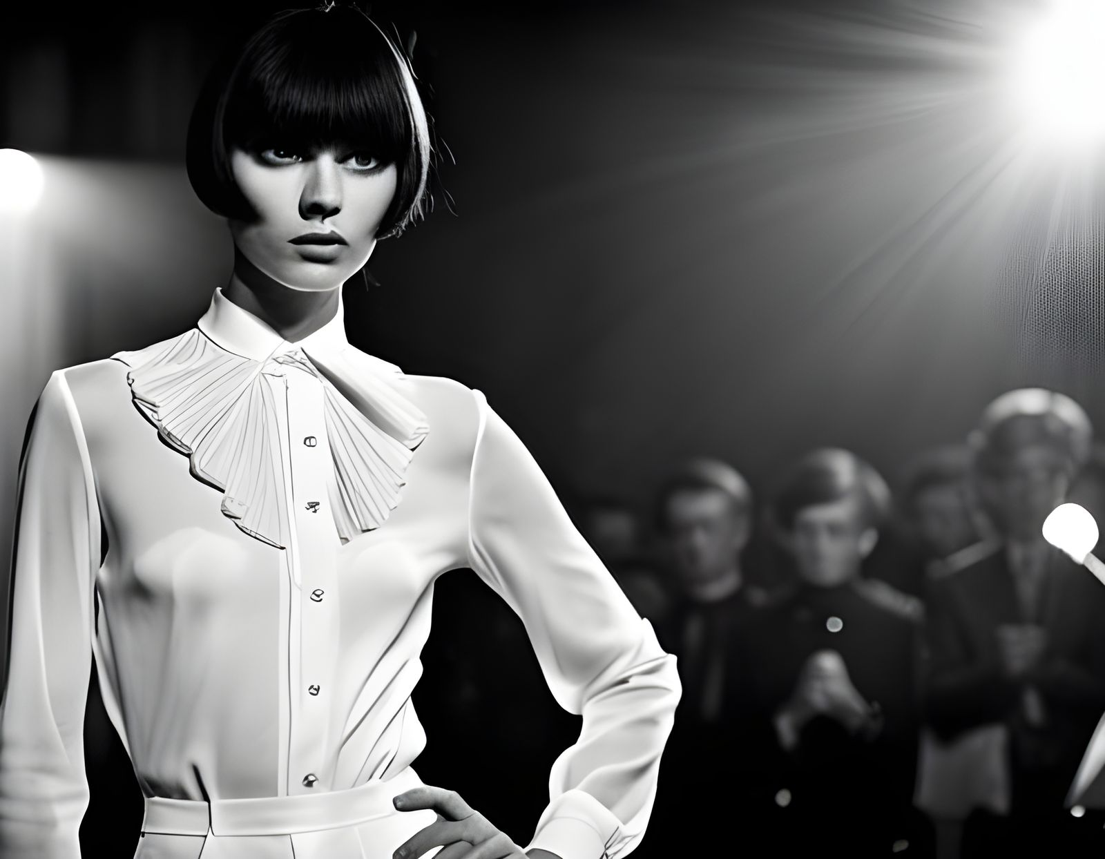 1960s Paris Fashion Show in Black and White