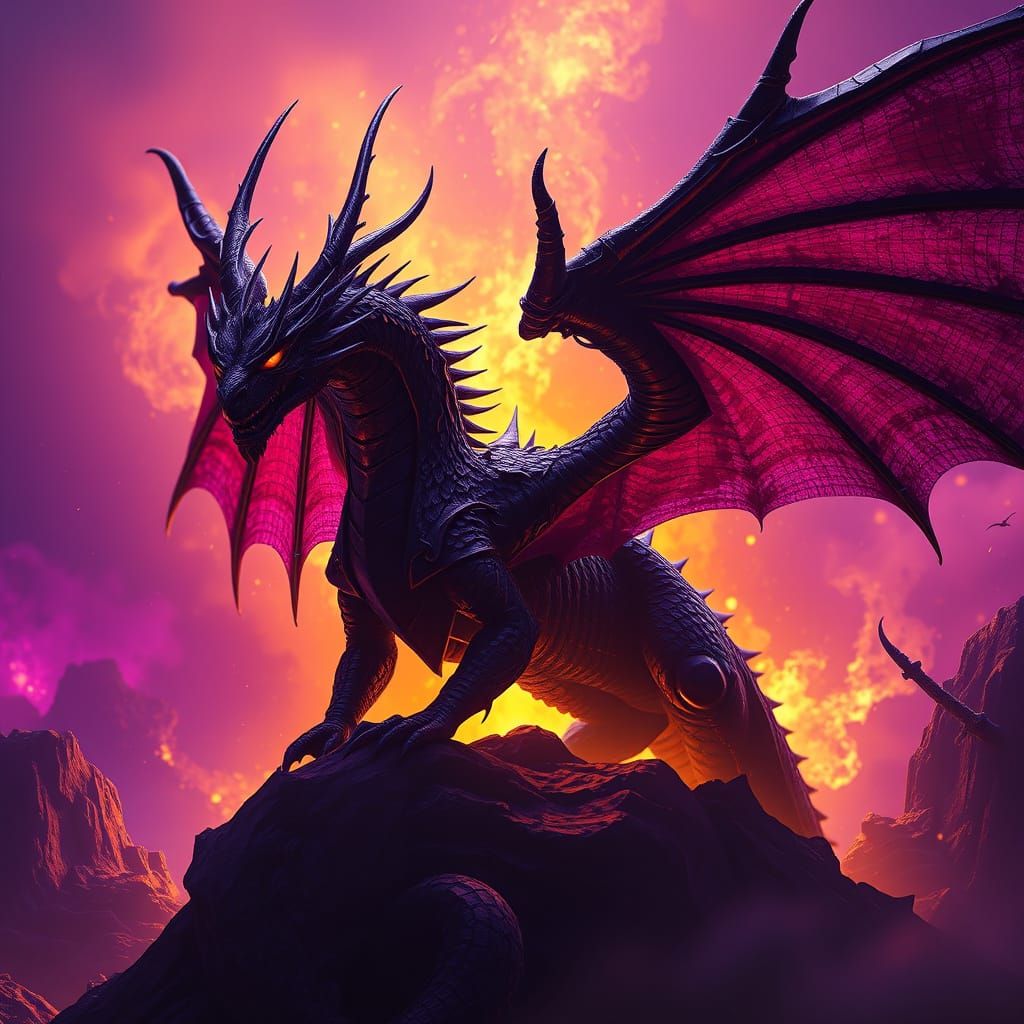 Dragon Fusion in Art Nouveau Style