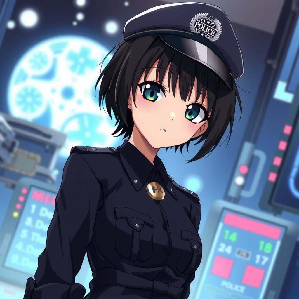 Anime scifi police officer...