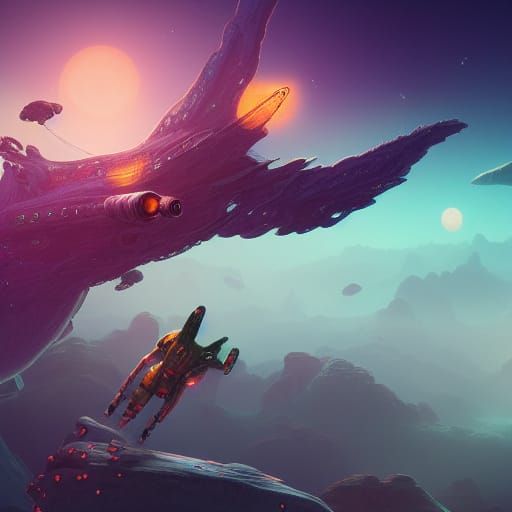 Astronauts in Ethereal Void: Fantasy Concept Art
