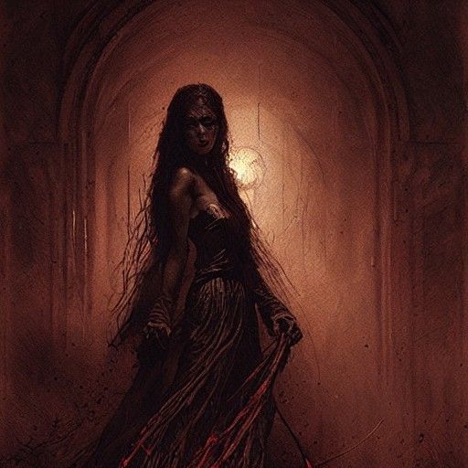 Horrific Woman in Gustave Doré Style