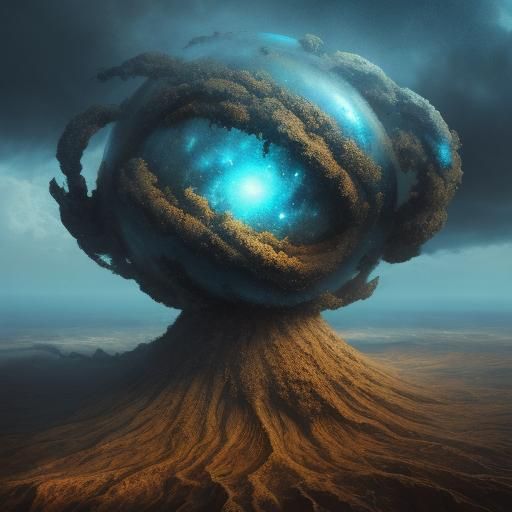 Surreal Being Forms from Dust: Impasto Oil Painting