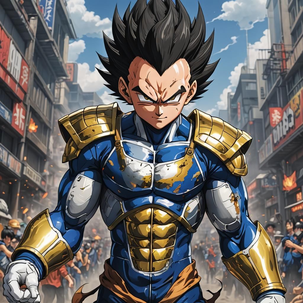 Vegeta in One Piece Anime Style