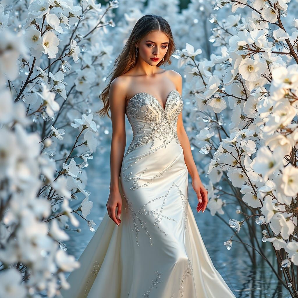 Ukrainian Woman in Diamond Dress: Pop Art Digital Rendering