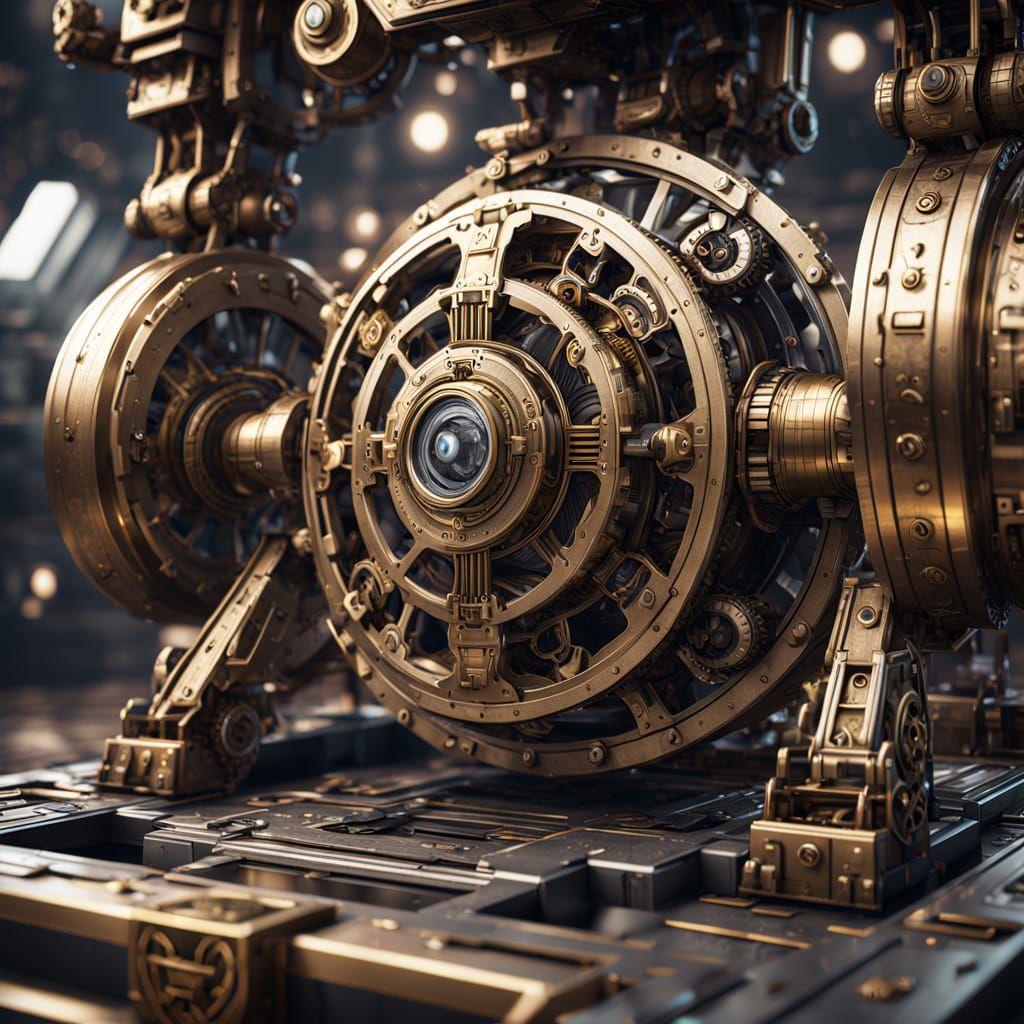 Epic Sci-Fi Metalwork in Polished Brass