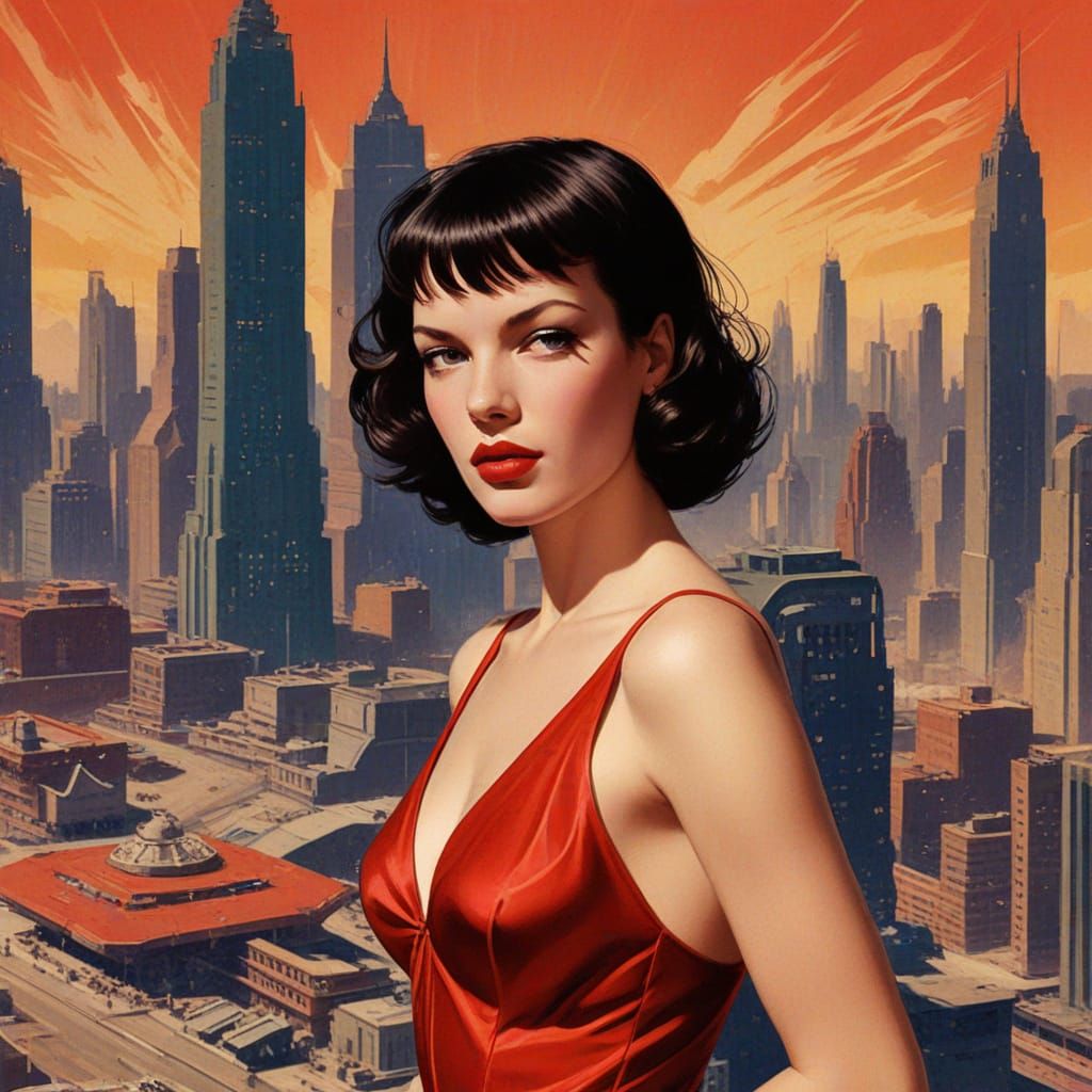 Seductive Sci-Fi Siren in Retro Futurism