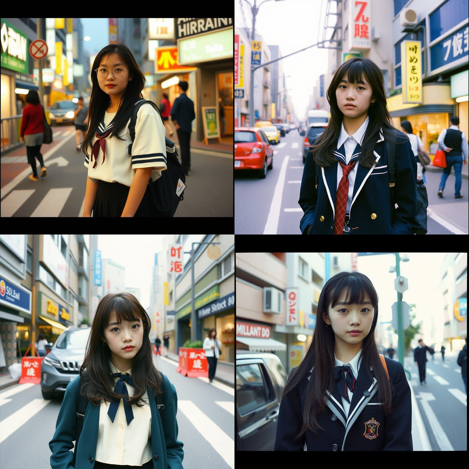 Japanese Schoolgirl in Tokyo: 90s Lomo Film Style