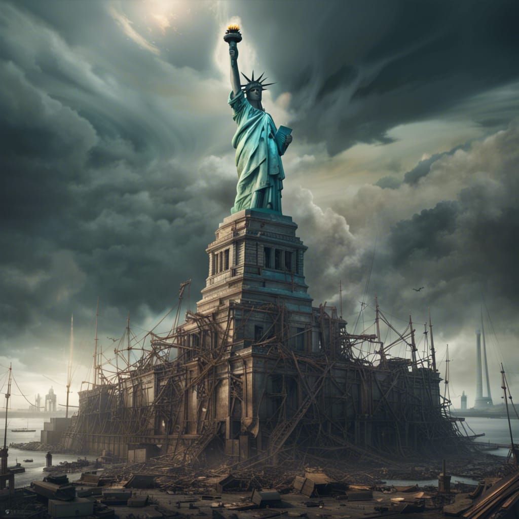 Post-Apocalyptic Statue of Liberty: Digital Matte Painting