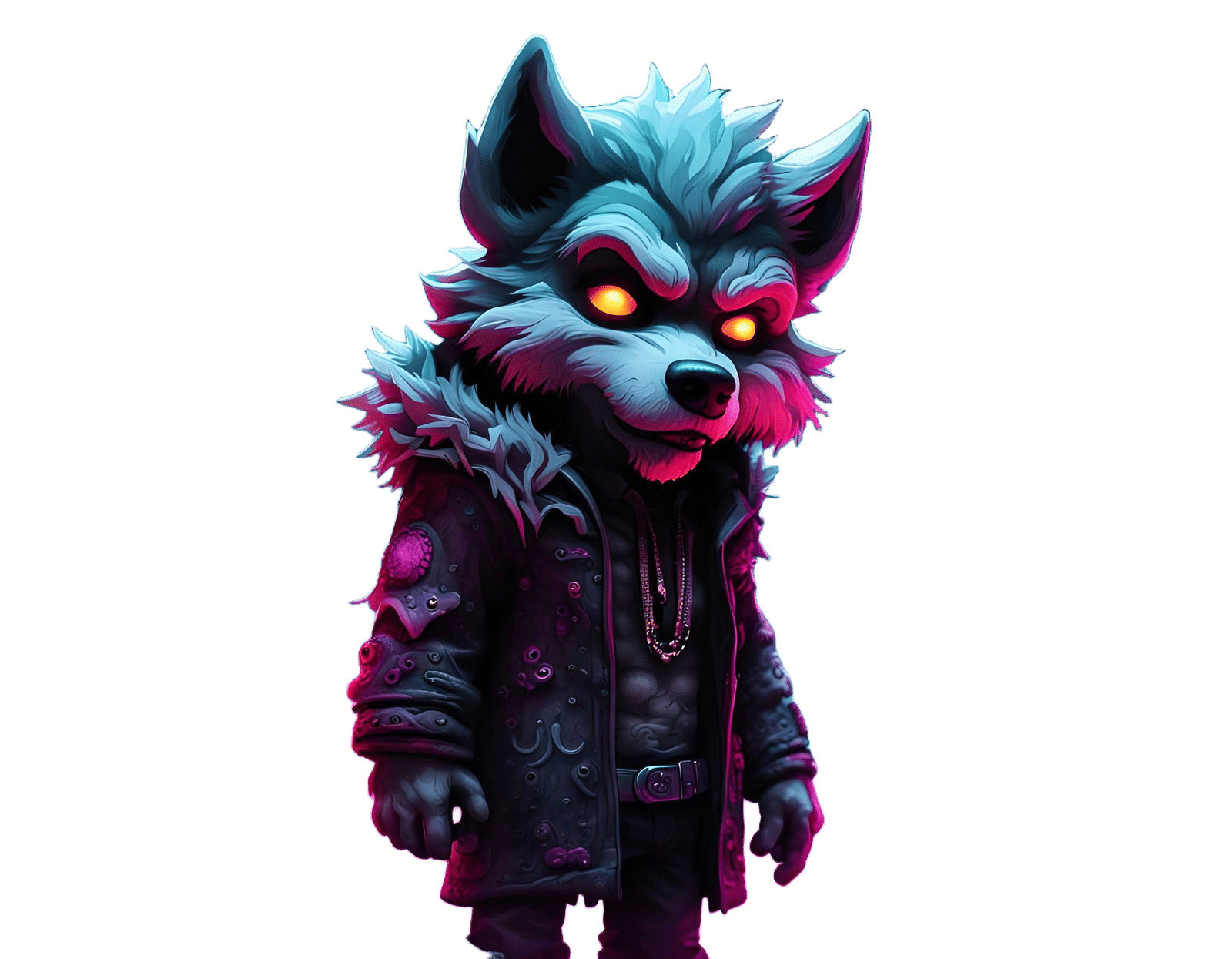 Chibi Wolfman Portrait in Graffiti Street Art Style