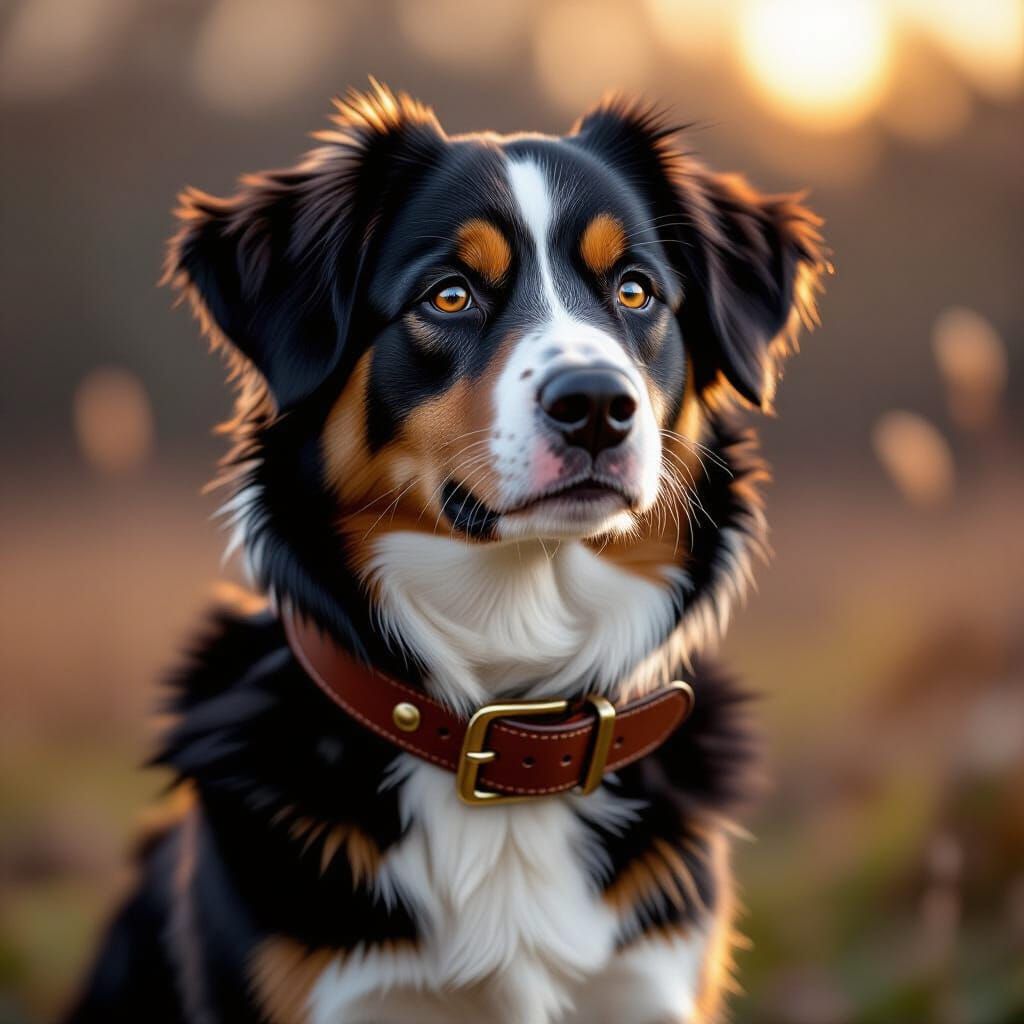 Majestic Appenzeller Sennenhund Portrait in Gritty Splash Ar...