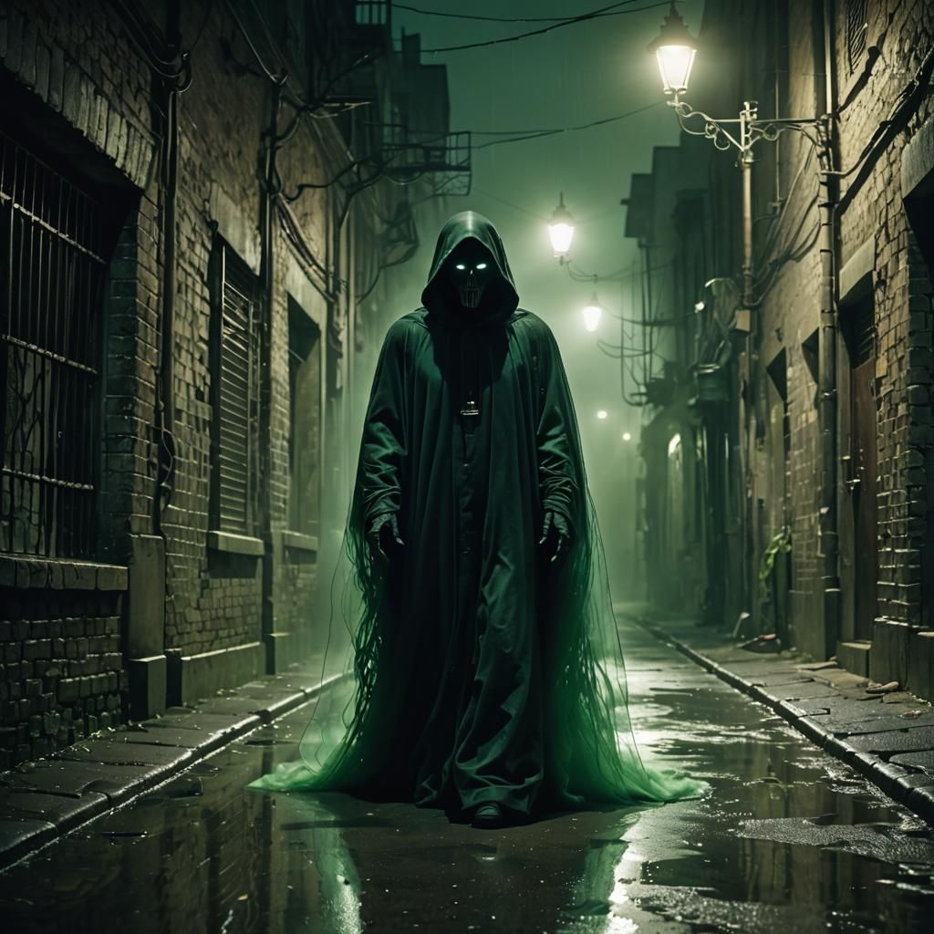 Surreal Spectre in Abandoned Alleyway