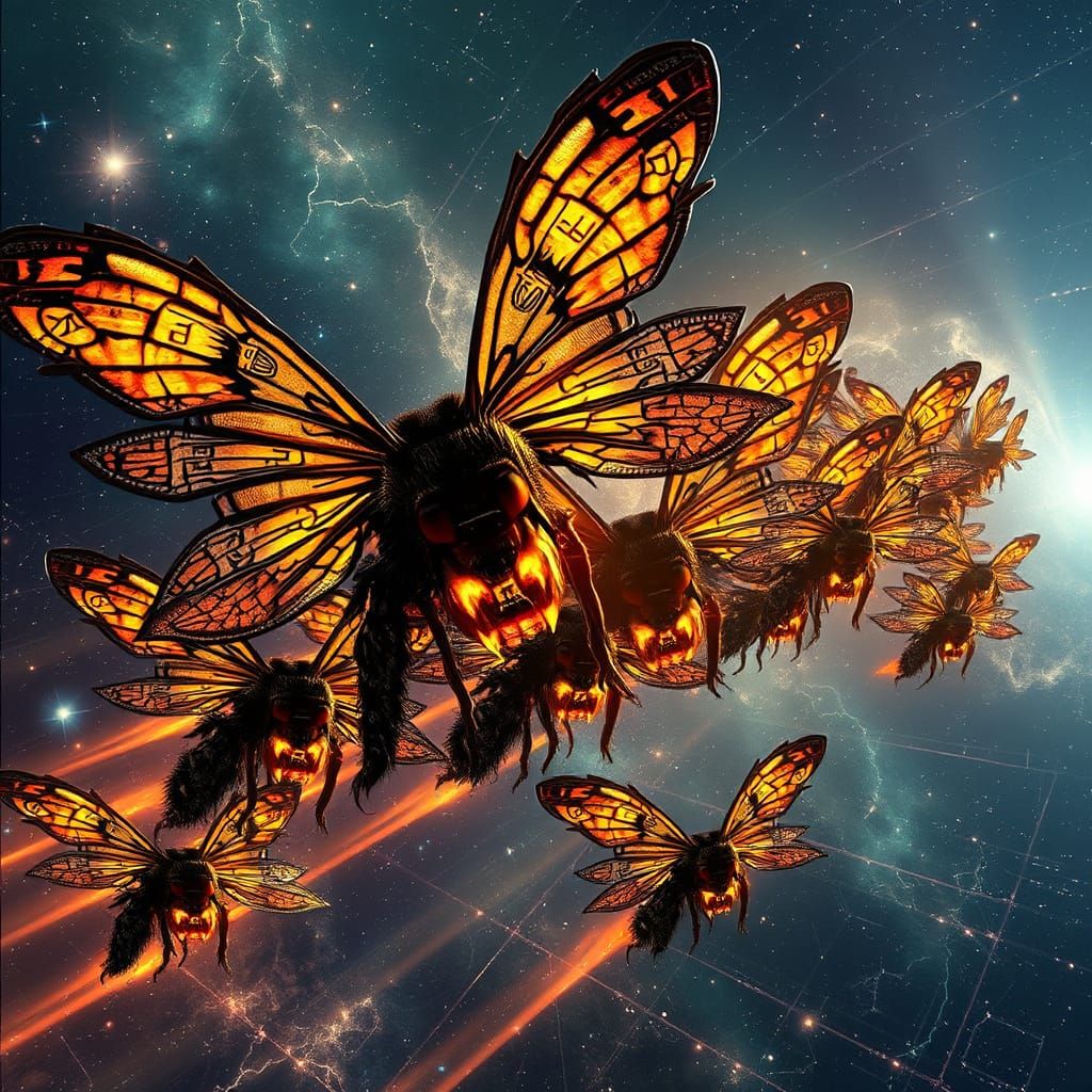 Cosmic Space Bees Soar Through the Galaxy in a Trail of Dest...