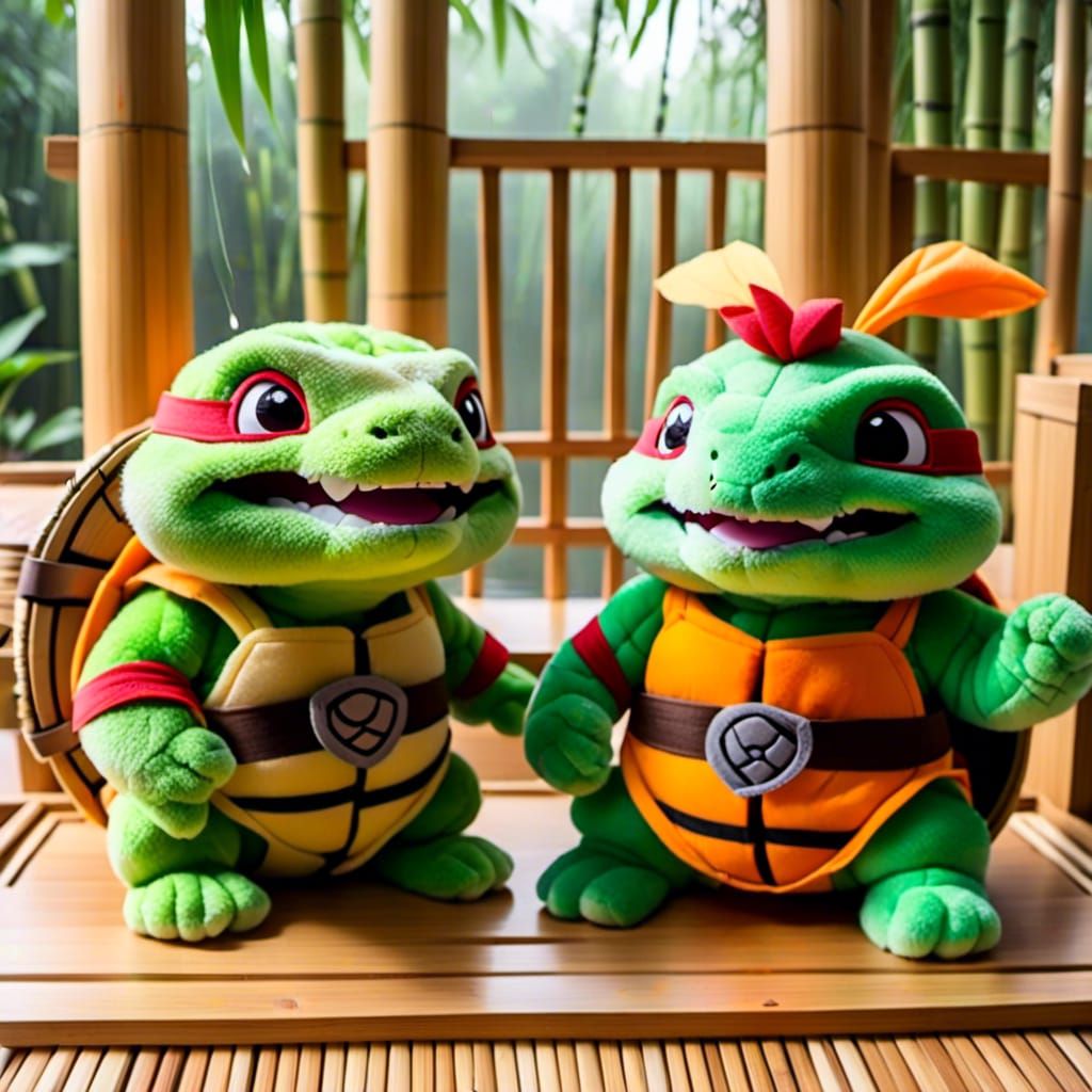 Cute Stuffed TMNT Toy Animal Set