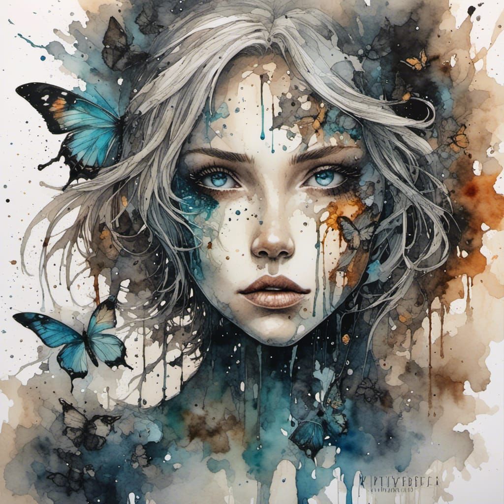 White Walker Fusion in Water Ink Colors