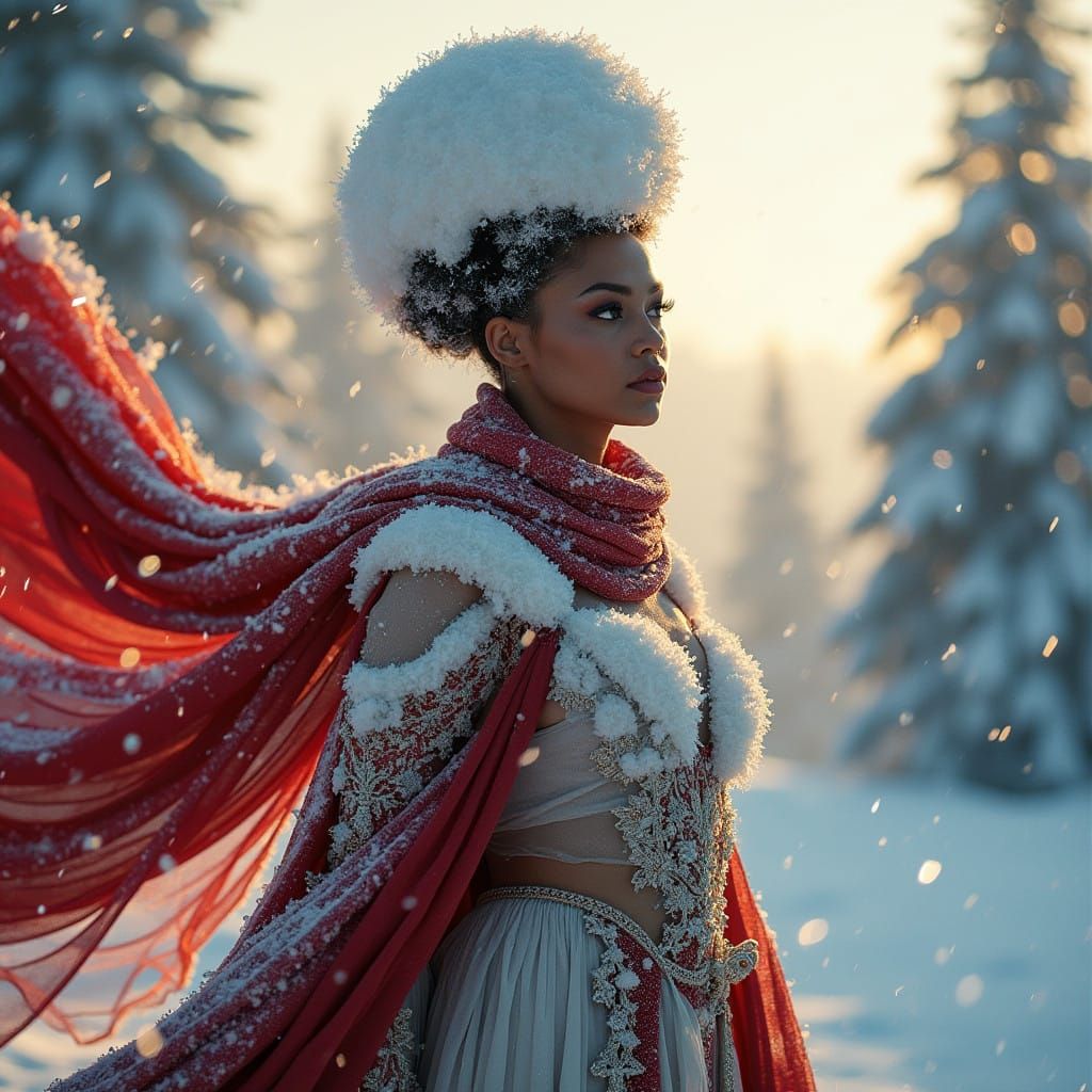 Majestic Snow Goddess in Winter Wonderland