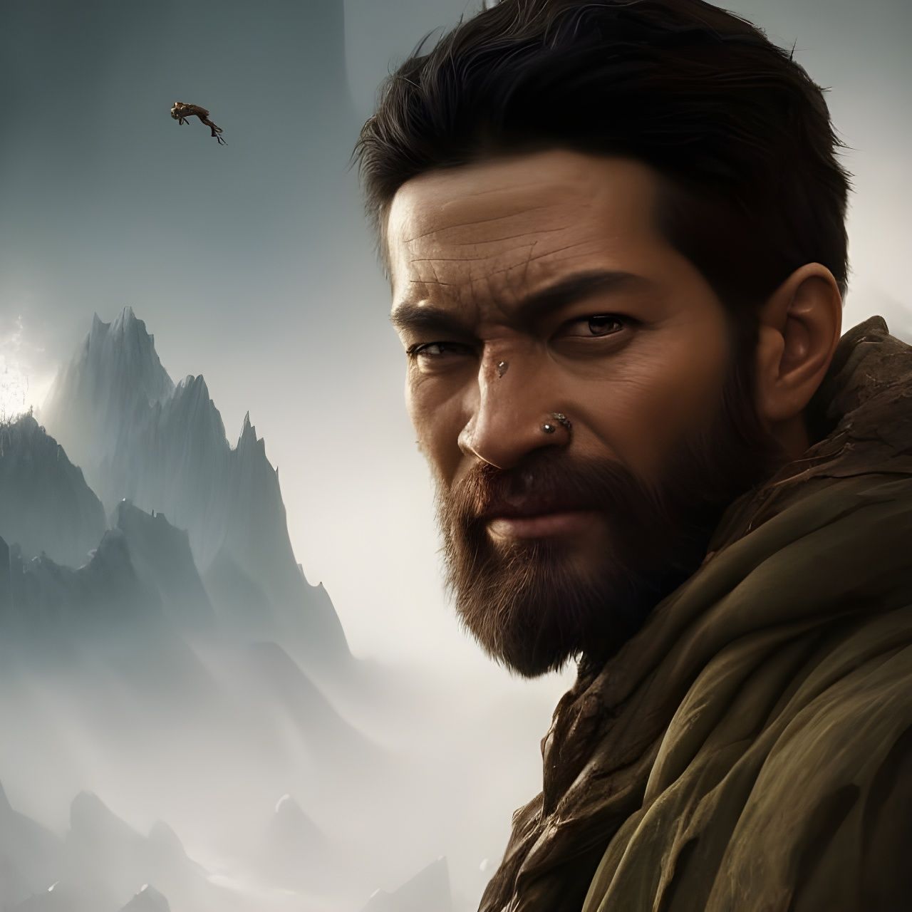 Medieval Batman Portrait in Van Gogh Style