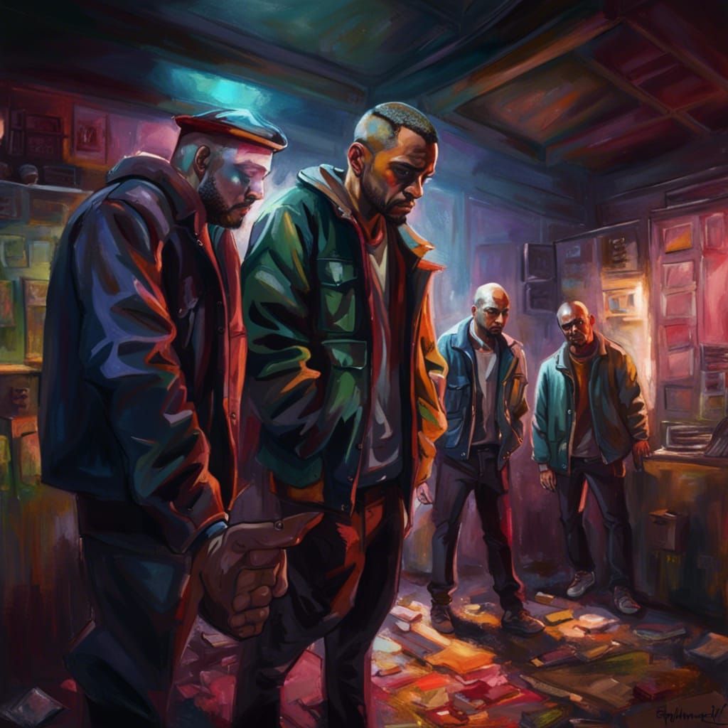 London criminal gang at a hideout