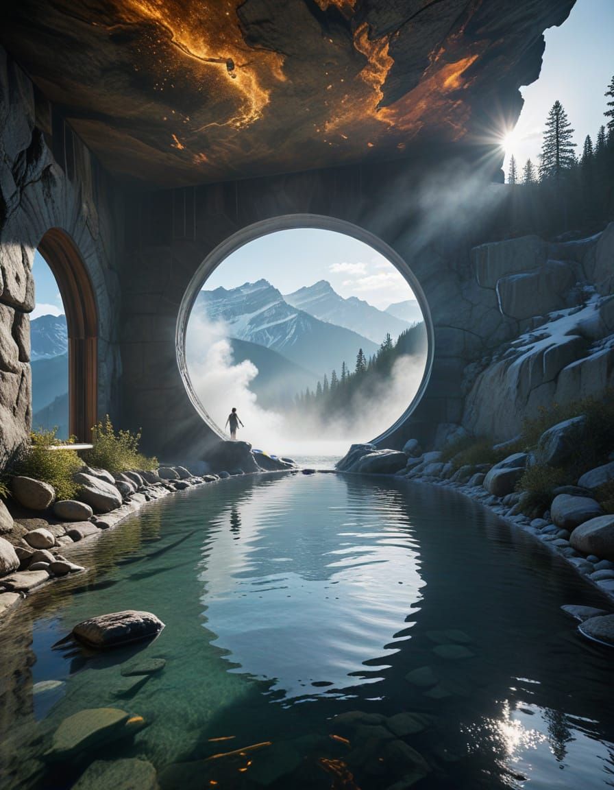 Interdimensional Banff Hot Springs Portal Reimagined