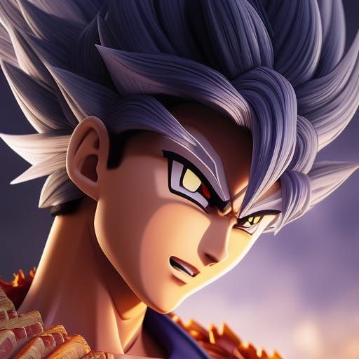 Hyperdetailed Goku Portrait in Anime Style