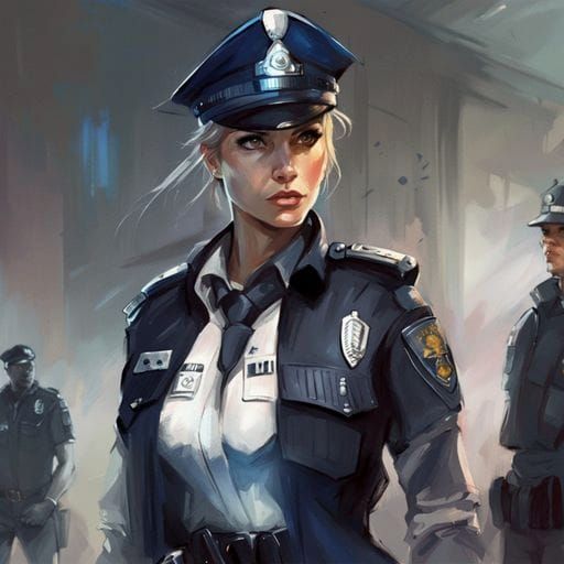 Elegant Modern Policewoman in Romantic Style