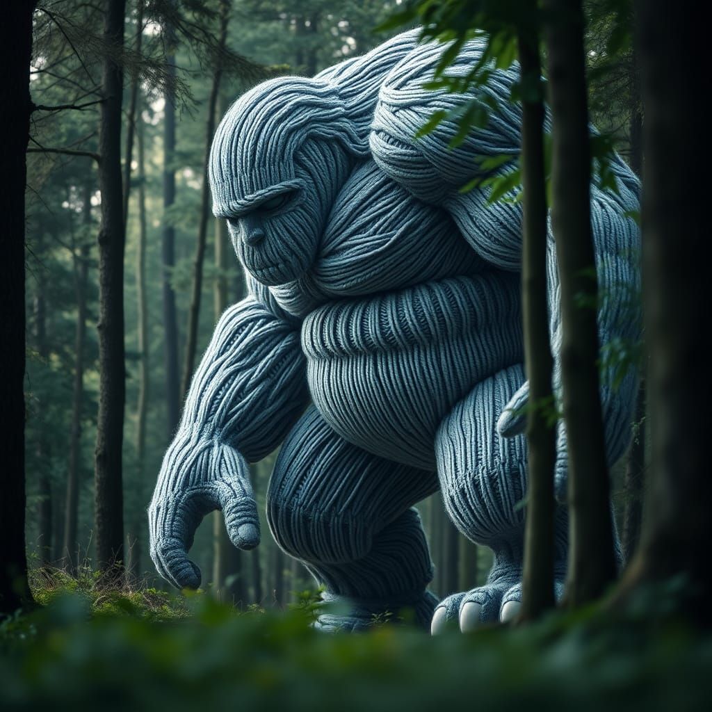 Thread Titan Walks Through Forest: Professional Photography