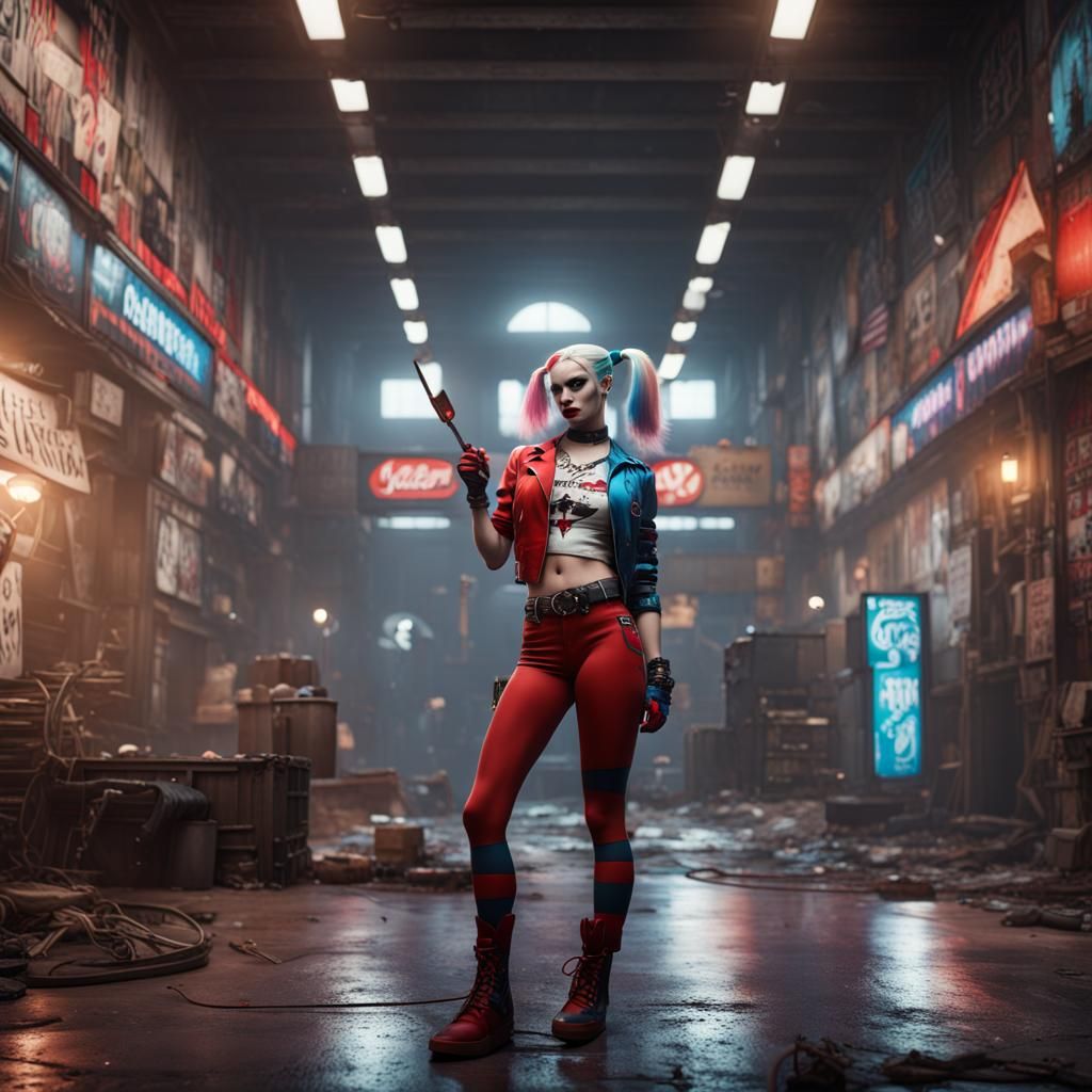 NSFW Harley Quinn: Detailed Matte Painting