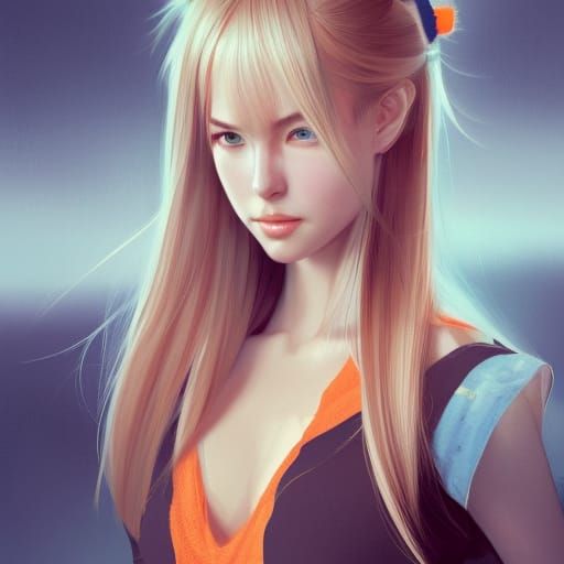 Hero Girl Portrait in Art Nouveau Style