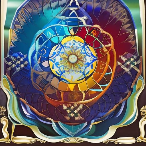 Abstract Crystal Bowl with Potpourri in Bold Colors